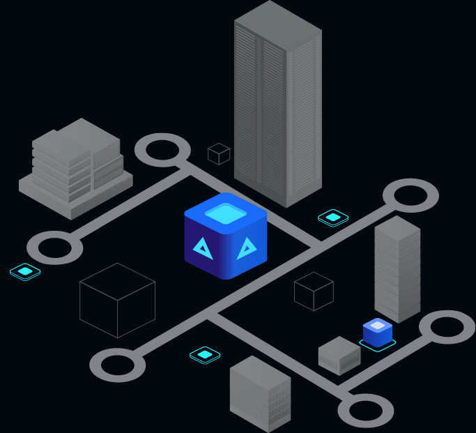 circuit board graphic showing how DDoS protection works